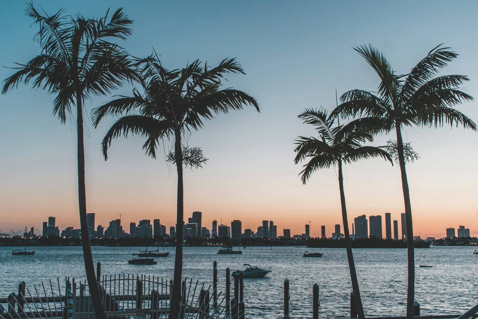 Riviera Beach Florida skyline at sunset